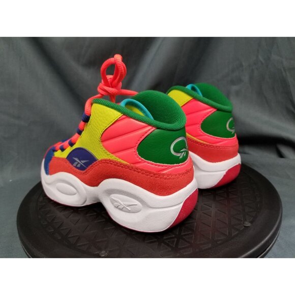 Reebok Kids Question Mid Sneakers Leather Multi-Colors Size 1.5 NEW IN BOX! - Picture 6 of 11